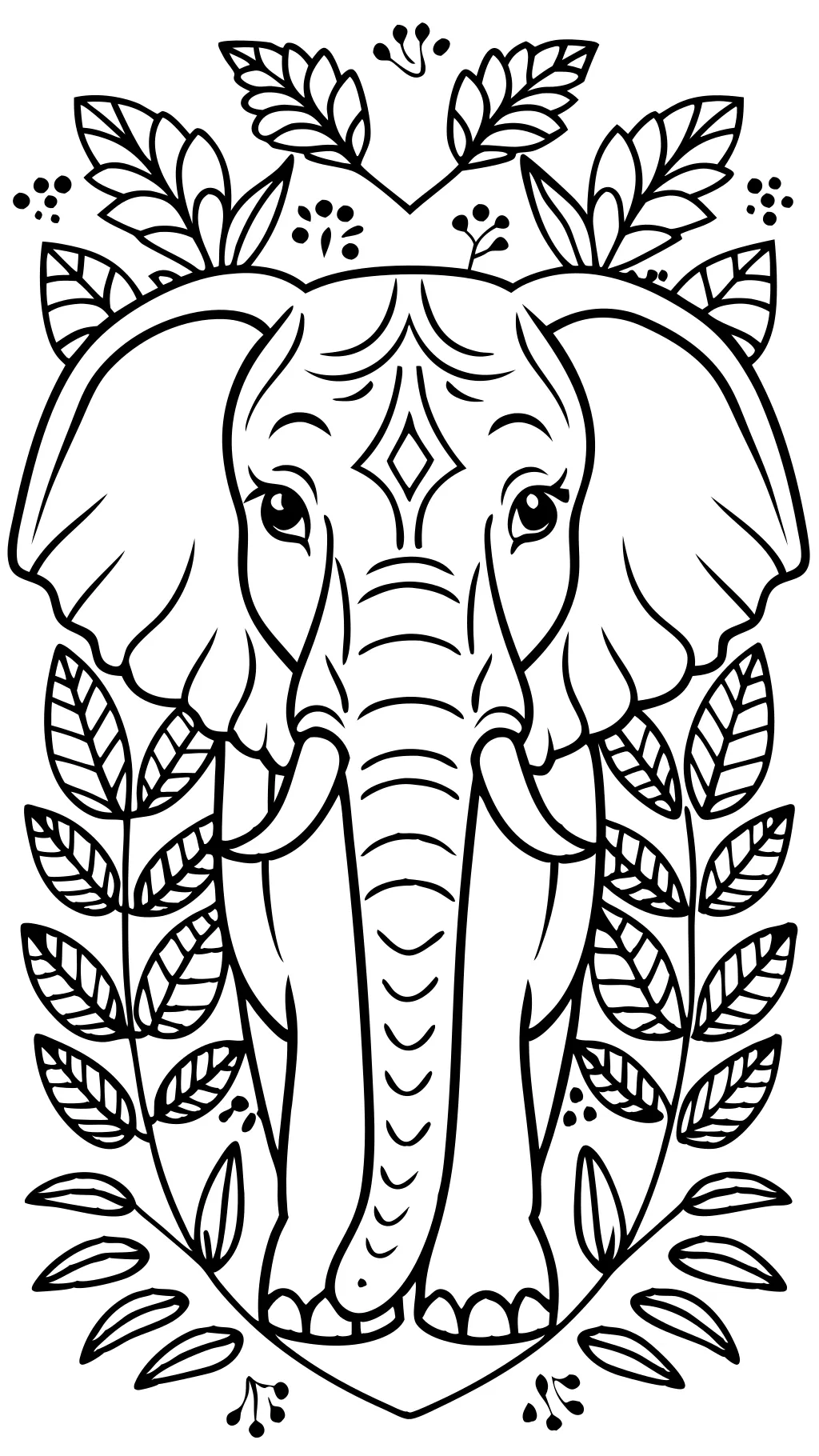 coloring page elephant